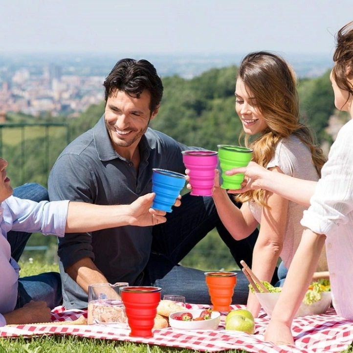 Silicone Folding Cup/Mug, Foldable & Portable & Lightweight Travel Cup for Outdoor Camping Hiking 4