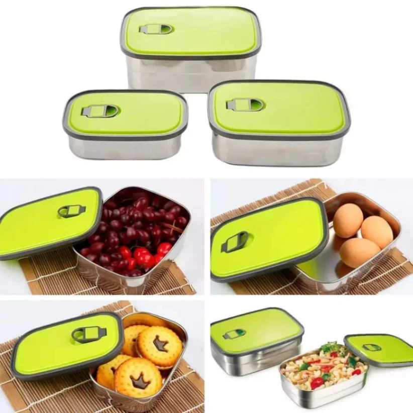350ml Rectangle Stainless Steel Food Container/Lunch Box 1 pcs 4