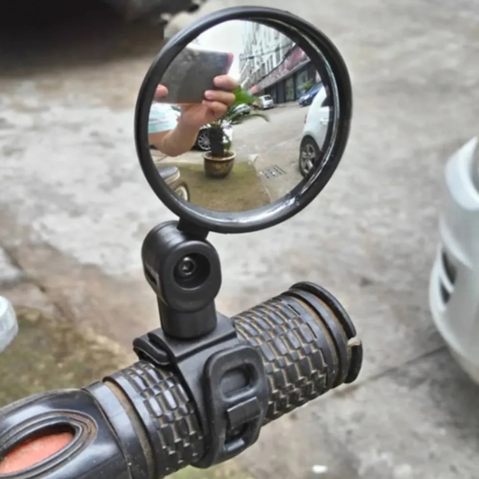Bicycle bike cycling rear mirror handle bar back rear view broad wide angle mirror 1pc 3