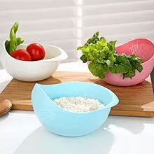 1 Pcs Perfect Plastic Washing Bowl For Rice Vegetables Fruits Container - Simplify Kitchen Prep With This Versatile Washing Bowl 6