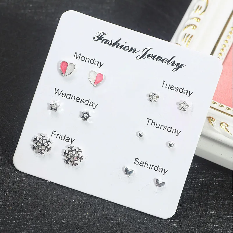 Week Earring Set Beaded Earings Ins Girl 6