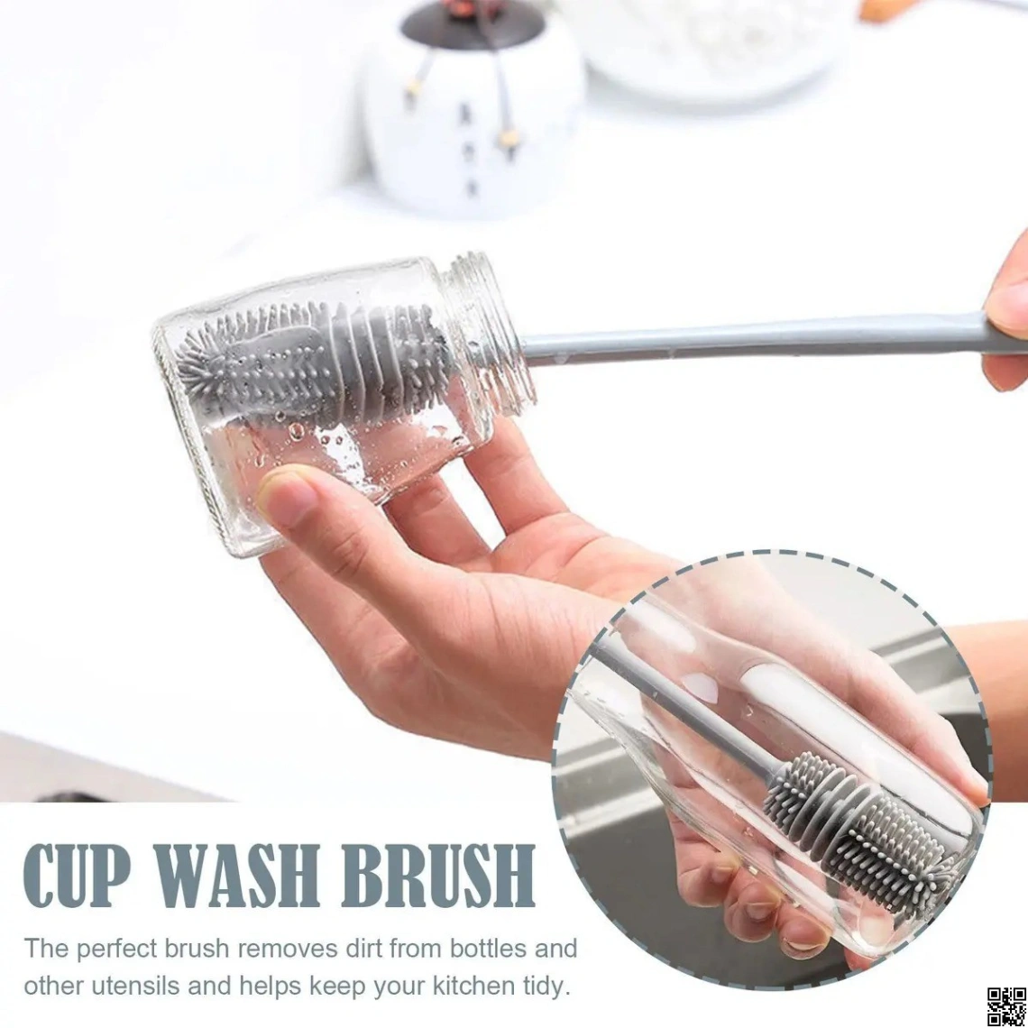 Silicone Bottle Cleaning Brush Bottle Cleaner for Washing Baby Bottles Handle Brush 3