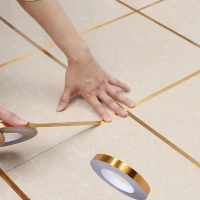 Tape Strip Joints Beauty Stickers Decals Home Decor 50 Meter Gold Self-Adhesive Stickers Waterproof Tile Wall Tile space Sealing 2