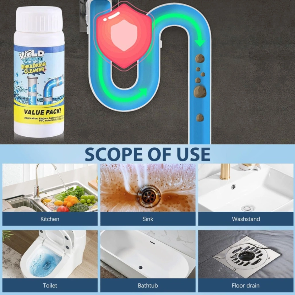 Powerful Sink Drain Cleaner Portable Powder Cleaning Tool Super Clog Remover 3