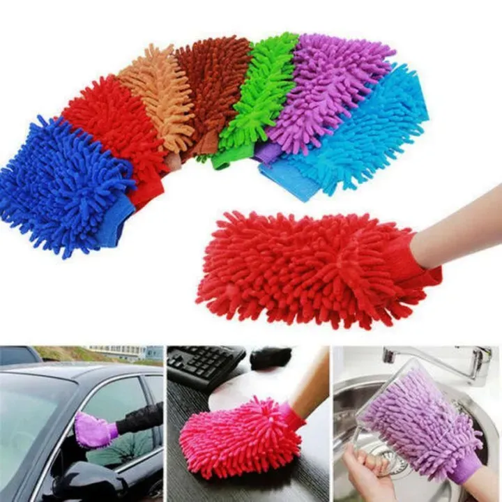 Car or Bike Wash Gloves Towel Microfiber Car or Bike Cleaning Care Detailing Tools Chenille Soft Towel For Automotives 1