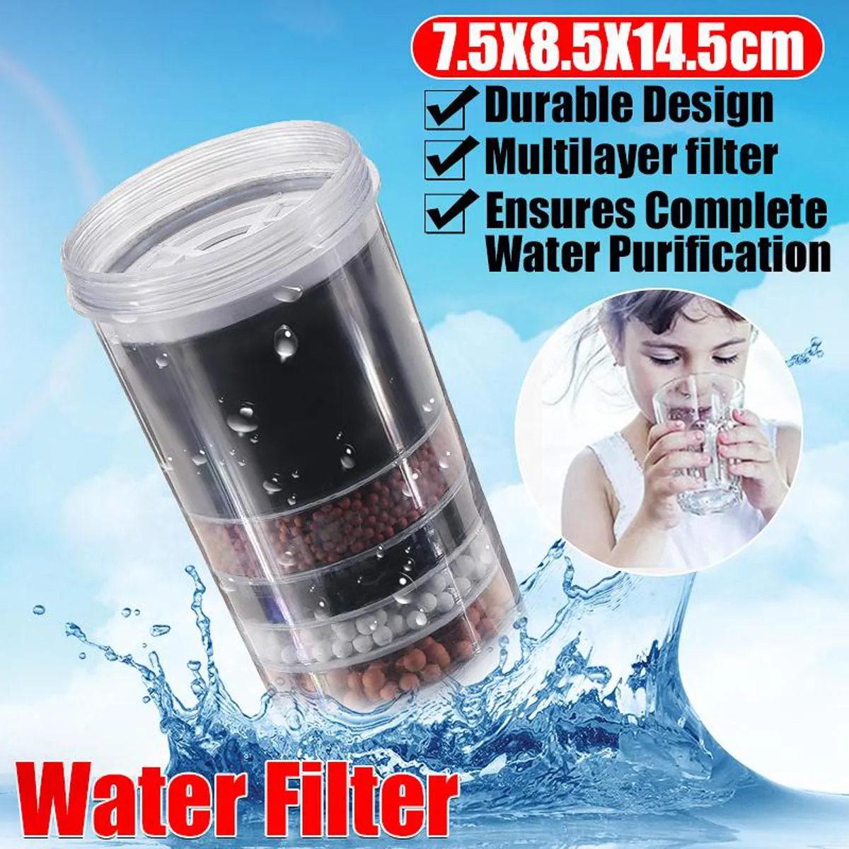 5 Stage Replacement Carbon Mineral Filter Cartridge for Countertop 2