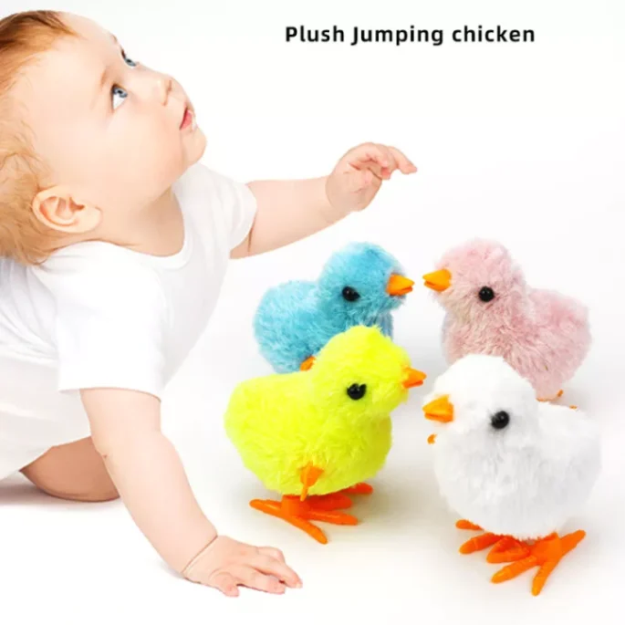 1pcs Baby Chicken Toy, Baby Chicken Wind-up Toy - Chicken Toys For Kids | Easter Wind Up Chick Toys, Wind-Up Jumping Cute Chicken, Plush Chicks Toys For Toddlers Party Favors 3