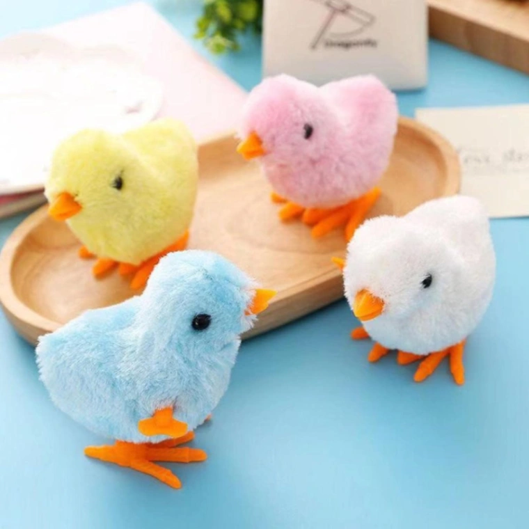 1pcs Baby Chicken Toy, Baby Chicken Wind-up Toy - Chicken Toys For Kids | Easter Wind Up Chick Toys, Wind-Up Jumping Cute Chicken, Plush Chicks Toys For Toddlers Party Favors 2