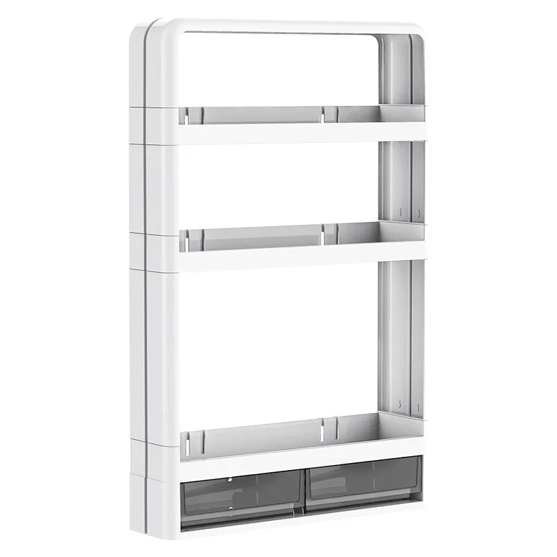 4 Layer Kitchen, Bathroom, Wall Mounted Shelf Multifunctional Toiletries Storage Rack. Kitchen Seasoning Bottle Storage Rack. Cosmetics Organizer 3