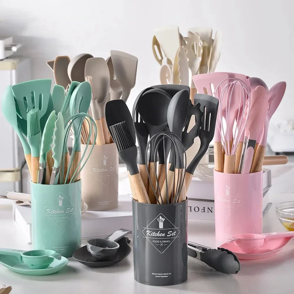 12 Pcs Silicone Kitchen Spoon Set 3