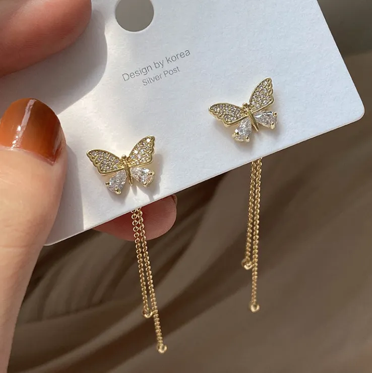 Butterfly Drop Earrings For Women Vintage Jewelry Modern Party Wedding Bridal Accessories Trendy Dangle Earrings 2