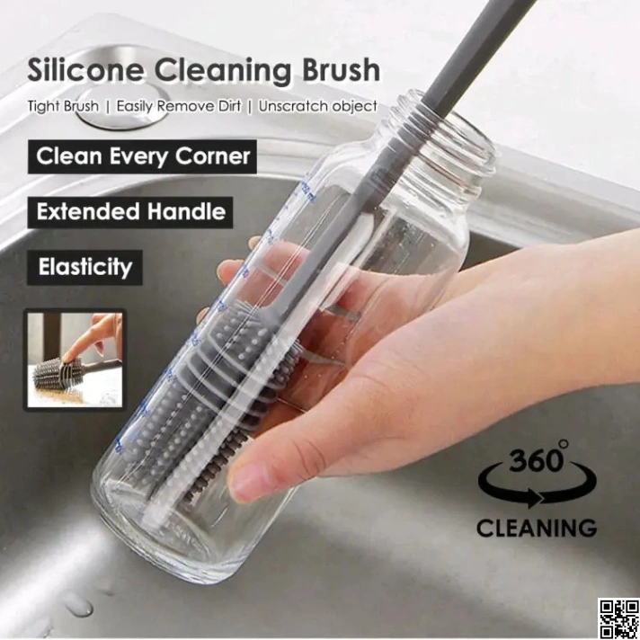 Silicone Bottle Cleaning Brush Bottle Cleaner for Washing Baby Bottles Handle Brush 4