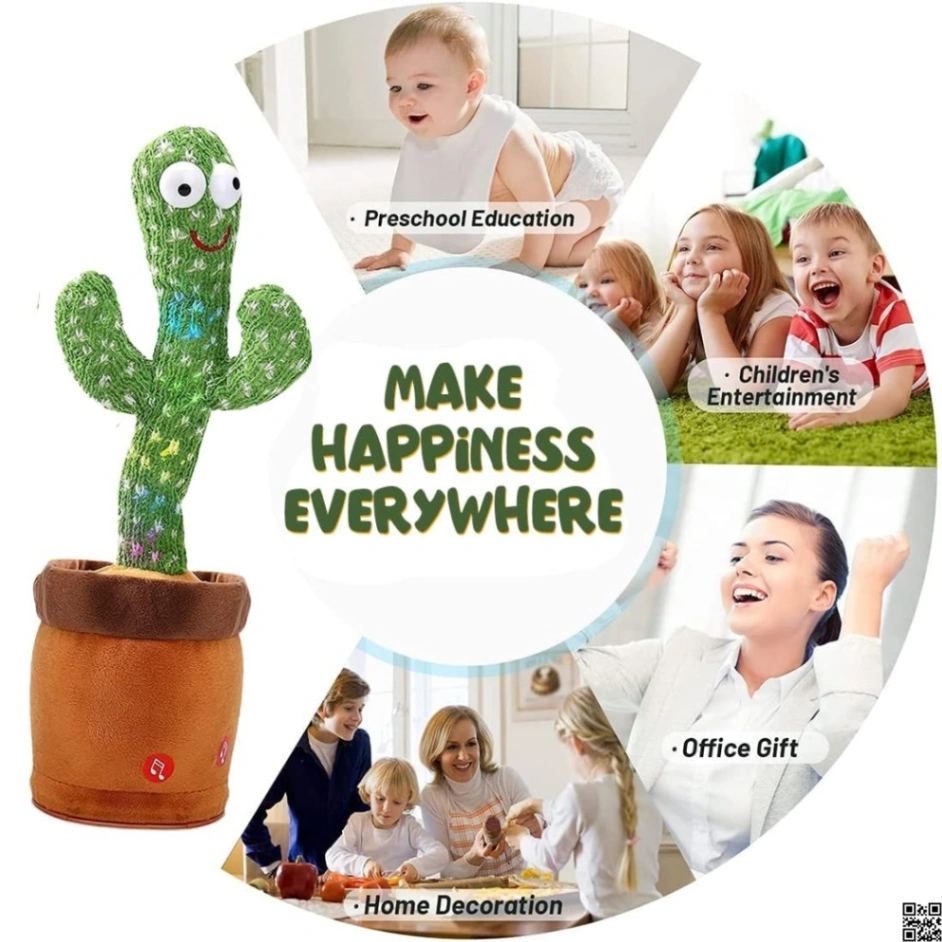 Rechargeable Dancing Cactus Toy Song Singing, Talking, Record & Repeating What You say Electric Cactus 7