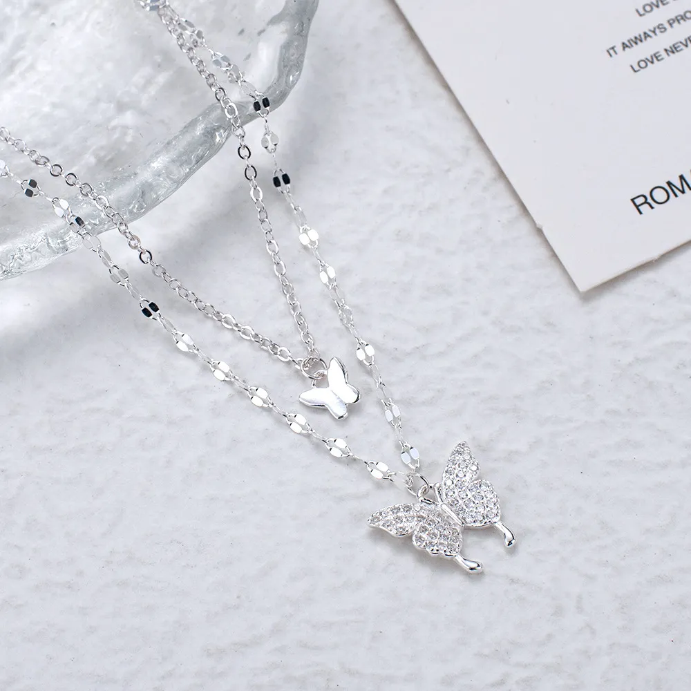 Fashionable Chain Double Layer Butterfly Necklaces for women New Collection 5