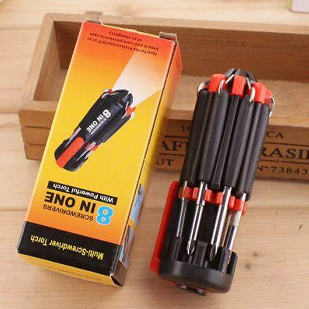 Quirky Finds 8 In 1 Multi Function Screwdriver With Powerful Torch Light 8 In 1 Multi Screwdriver With 6 LED Torch Light 7