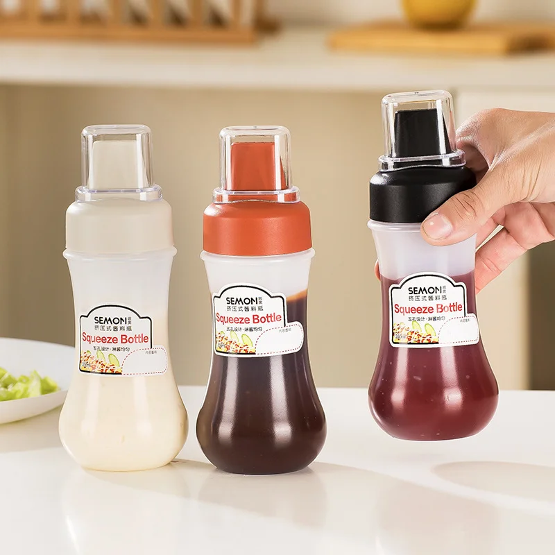 Squeeze Bottle Condiment Bottles Hot Sauce Dispenser Refillable Multipurpose Kitchen Tools 4