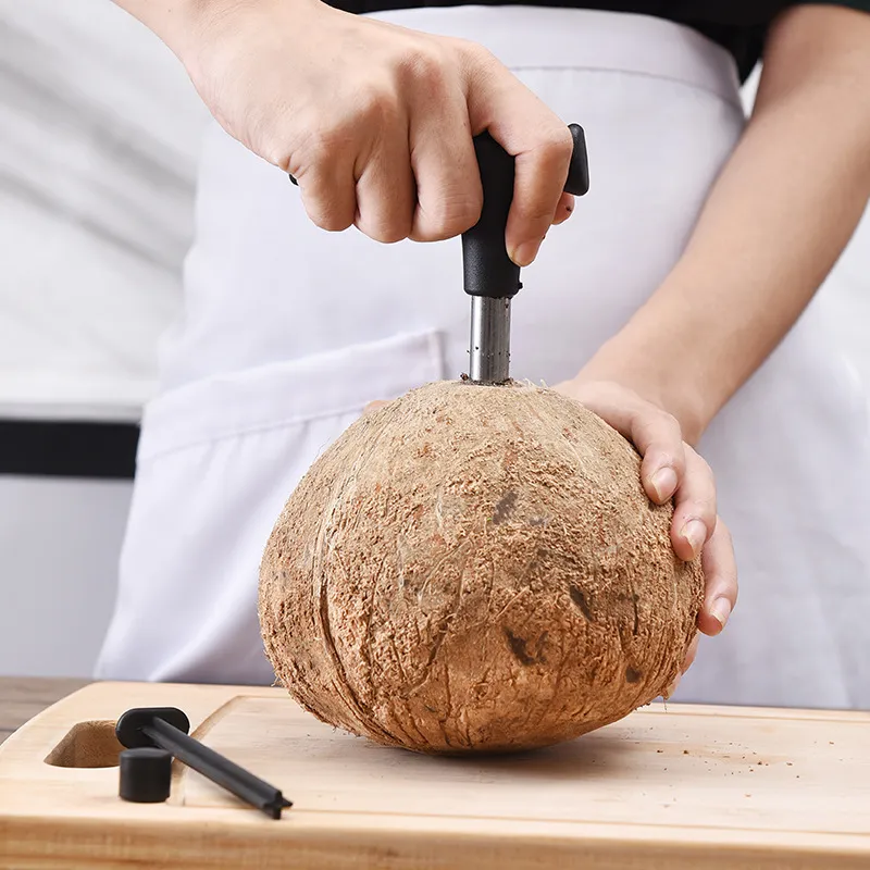 Effortless Coconut Knife Opener Stainless Steel Removal Opening Tool With Handle 4