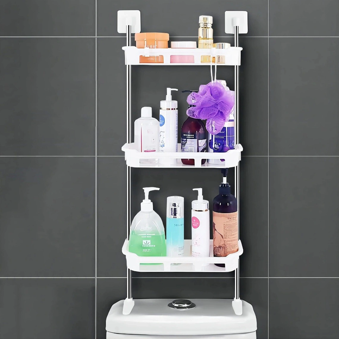 3 Tier Multifunctional Kitchen & Bathroom Wall Hanging Storage Rack 6