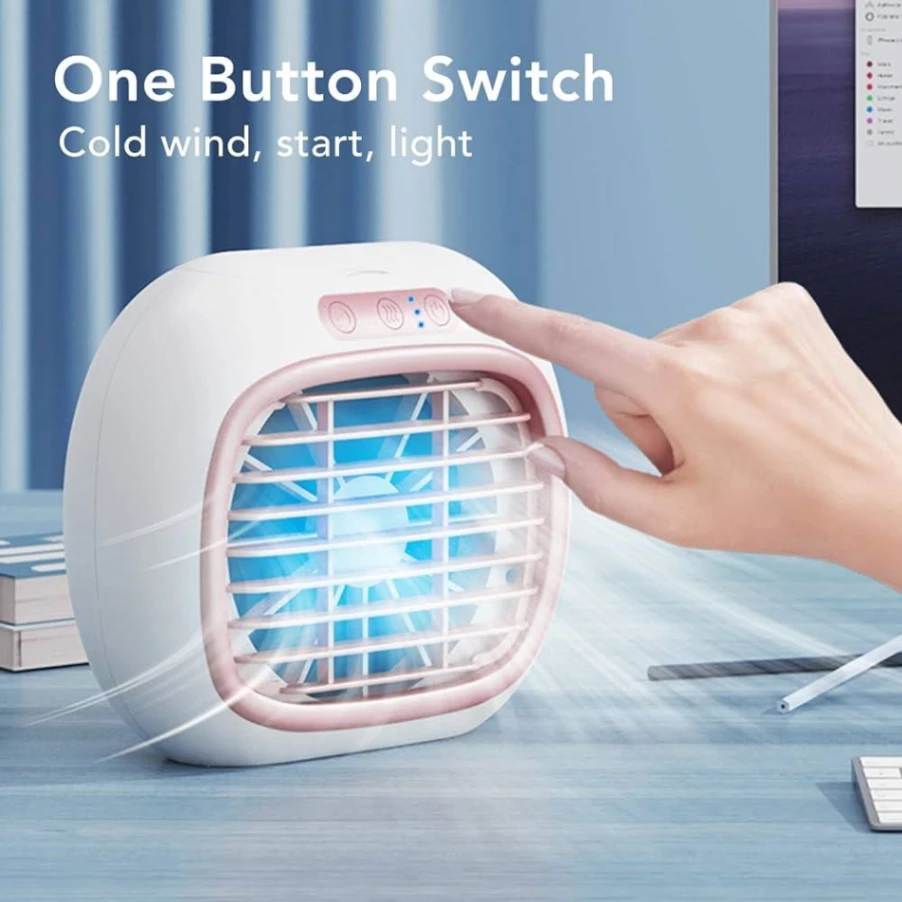 Spray Mini Air Cooler Cooling USB Fan Conditioner With Colorful LED 2