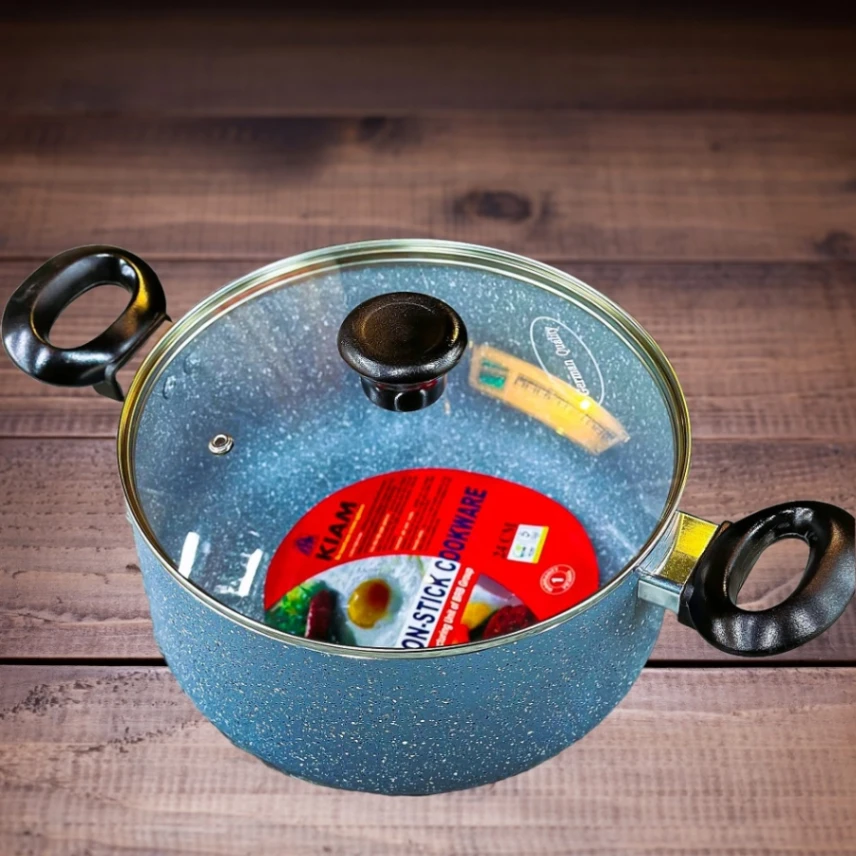 Kiam Non-Stick Casserole 30cm With Glass Lid 6