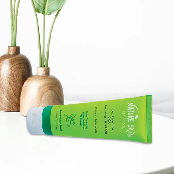 *🌿 Nature Skin Jeju Green Tea CICA Facial Foam*  
*মেড ইন কোরিয়া 🇰🇷 | প্রাকৃতিক যত্নে গভীর ক্লিনজিং 2