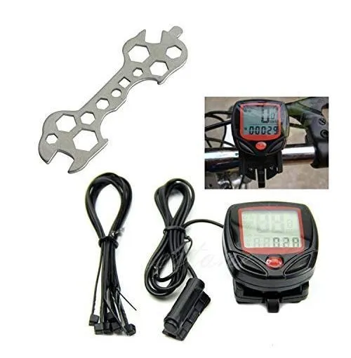 TOOL + Bicycle Cycle Computer Cyclometer Speedometer 15 Functions Combo Offer 3