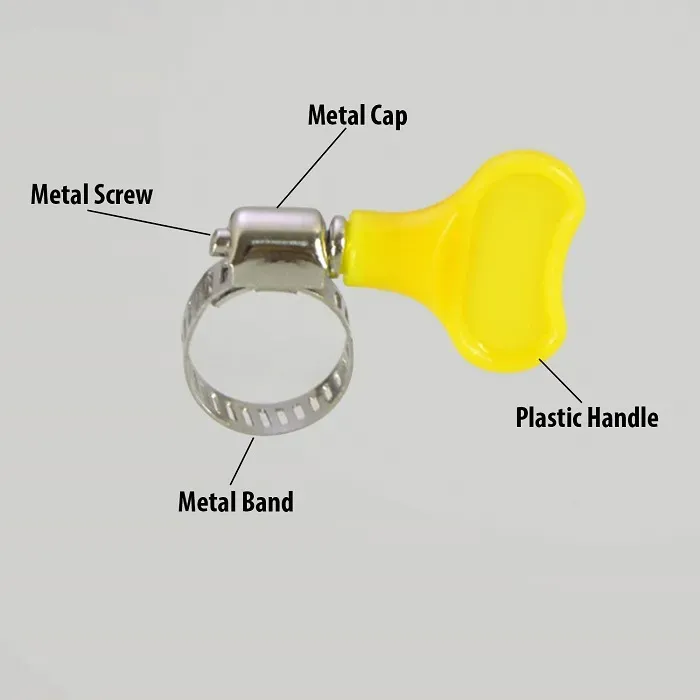 2Pcs Stainless Steel Hose Clamp With Tube Plastic Handle, Tube Plastic Handle Stainless Steel butterfly Hose Clamp 3
