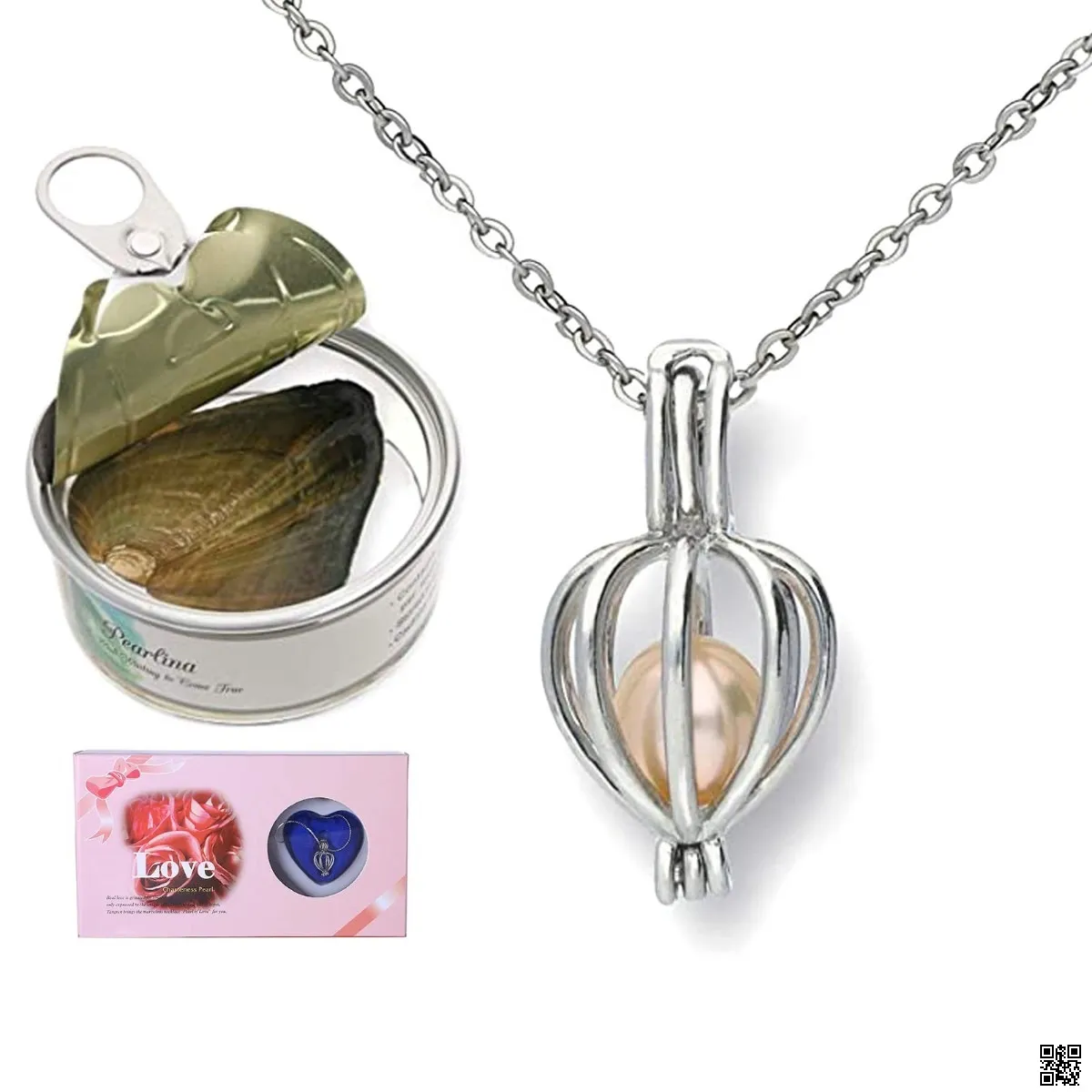 Love Wish Pearl Pendant Necklace Gift Boox 6