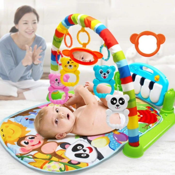 Baby Gym Play Mat Activity Center, Kick and Play Piano Gym Mat with Music and Lights, Gifts for Baby Newborn Toddler Infants Boys Girls 2