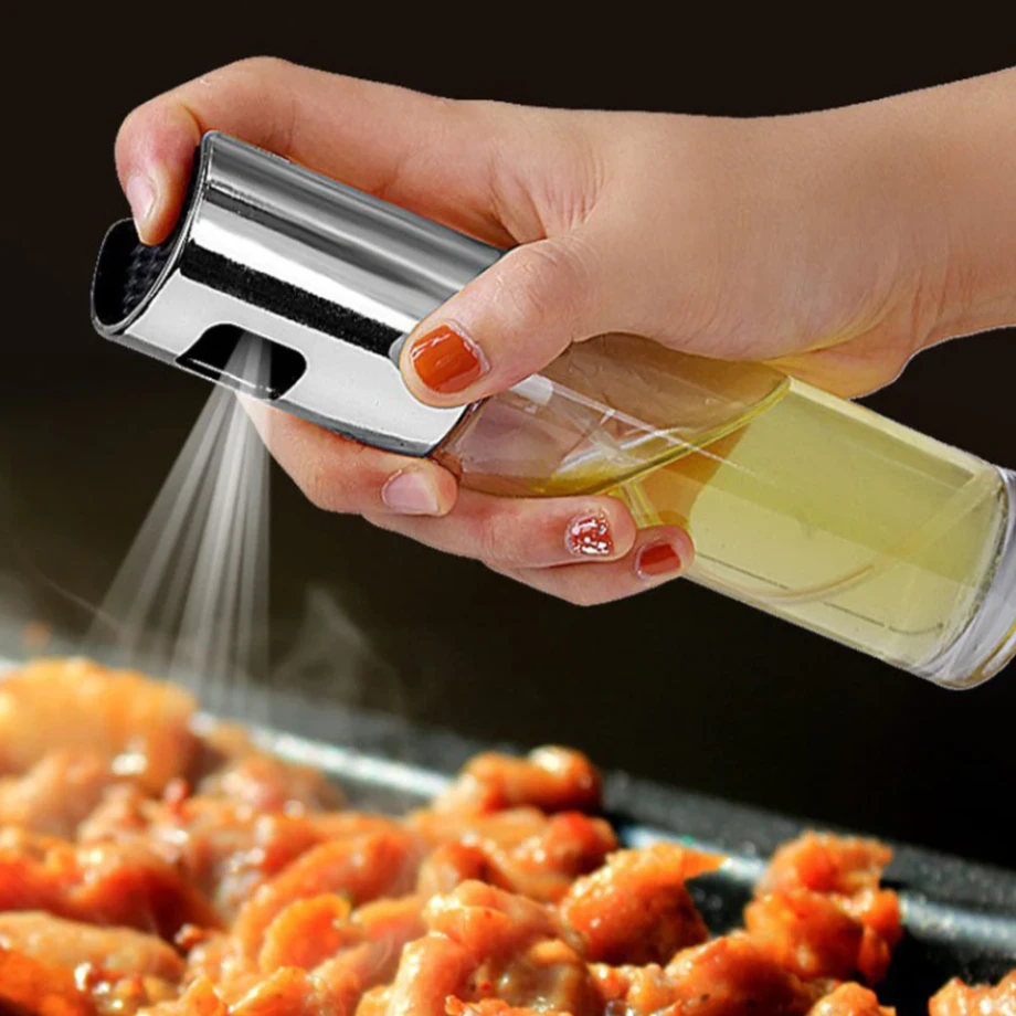 Edible Oil Spray Bottle 100ml, Portable Glass Oil Mister for BBQ, Air Fryer, Baking, Roasting, Grilling, Kitchen Gadgets 2