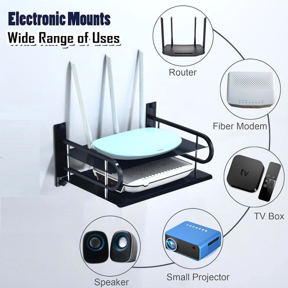 2 Layer Wall Mounted Router Stand Metal 3