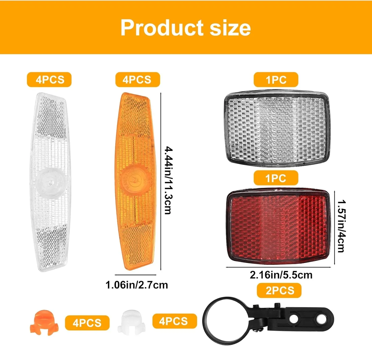 Reflectors for Bicycle Spokes Includes 4 Pcs Reflectors Spokes Bicycle Wheels 2 Pcs Reflectors Reflectors for Front Rear Bike Wheel for MTB Bicycle 2