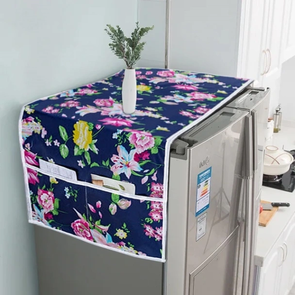 Blue Printed freeze Cover FC-127, Refrigerator Dust Proof Cover, Fridge Top Cloth 6