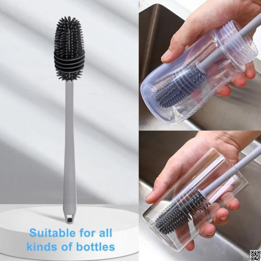 Silicone Bottle Cleaning Brush Bottle Cleaner for Washing Baby Bottles Handle Brush 5