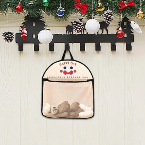 Storage Hanging Bag, Reusable Storage Mesh Bag Toy Doll Storage Net Bag for Bathroom Kitchen 2