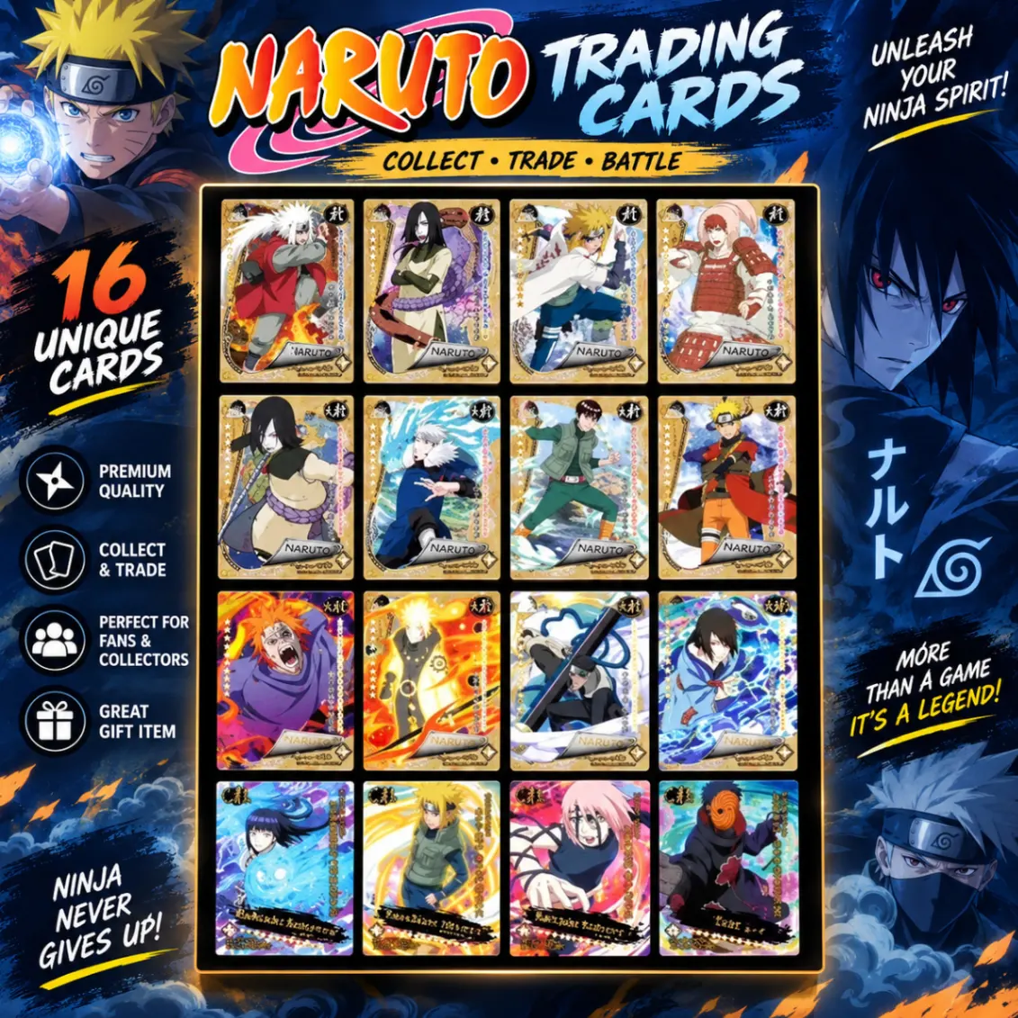 Naruto Anime TCG Card Game English Version Rare Collectibles Kids Gift Toy Holo Lamination 3
