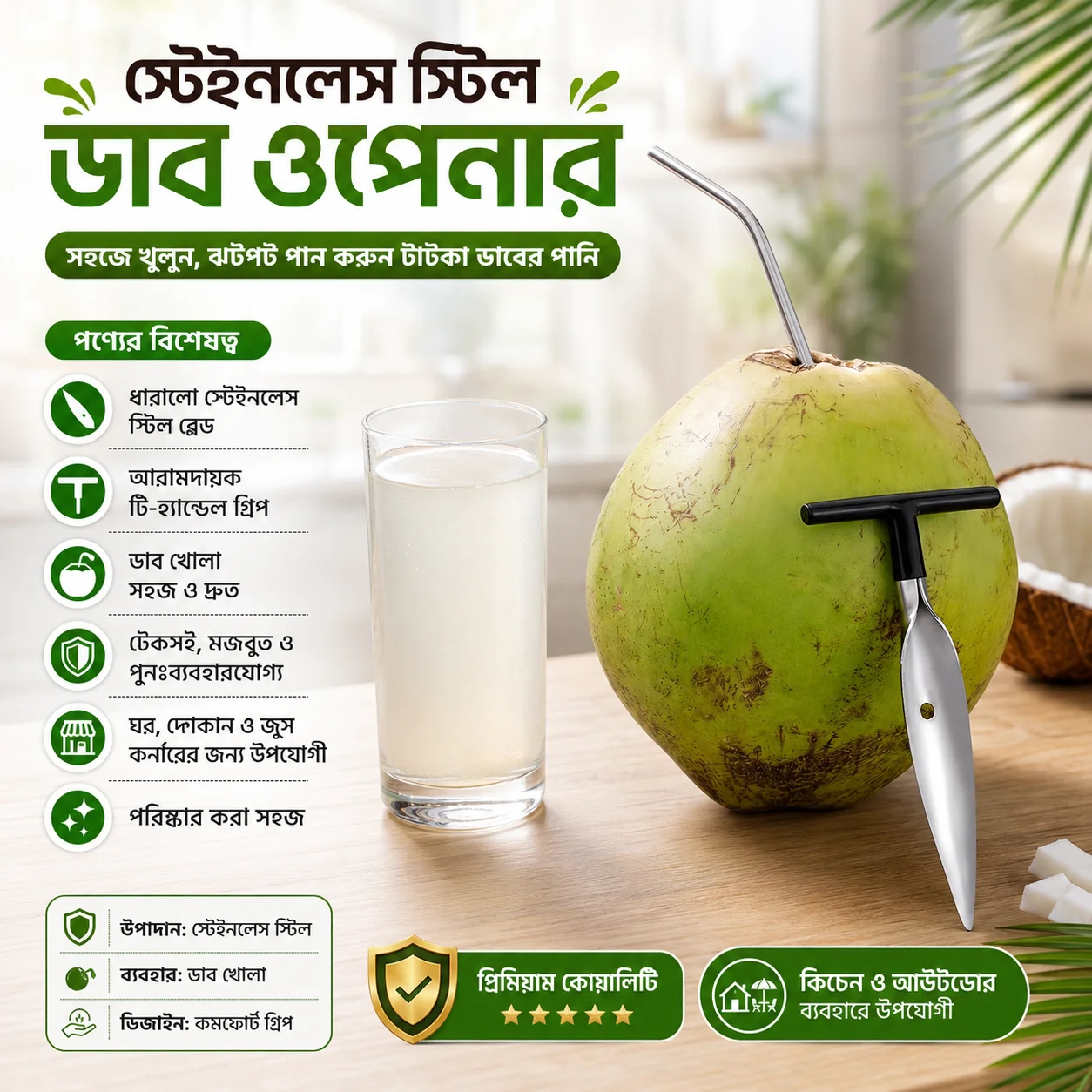 Coconut Hole Opener/Coconut Opener/Coconut Cutter/Dab Opener 1
