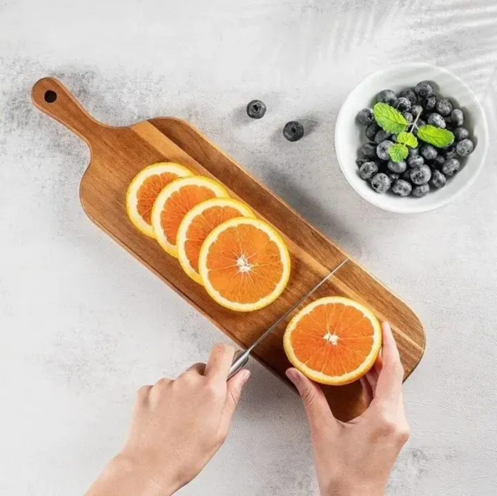 Wooden Cutting Tray with Handle, Versatile Serving Tray for Kitchen and Household Use 6