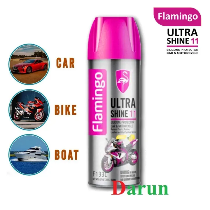 Flamingo Ultra Shine 11 Silicone Protector Car & Motorbike-450ml, Flamingo Ultra Shine Spray Polish, 2