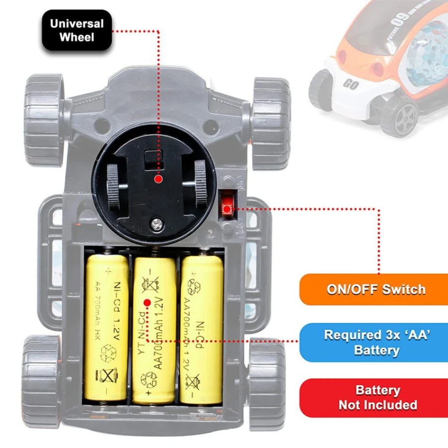 09 Future Car Rotate 360° with Flashing Light & Music 3D Electric Toy Cars for Kids. Didai 09 Future Car 3