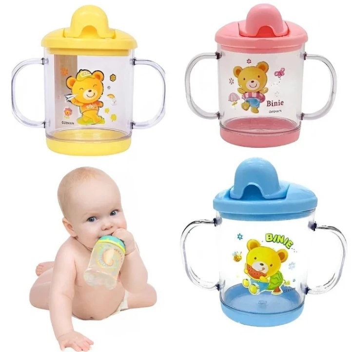 Binie Baby Mum Pot 200ml, Baby Water Bottle, Kids Water Bottle Double Handle 2