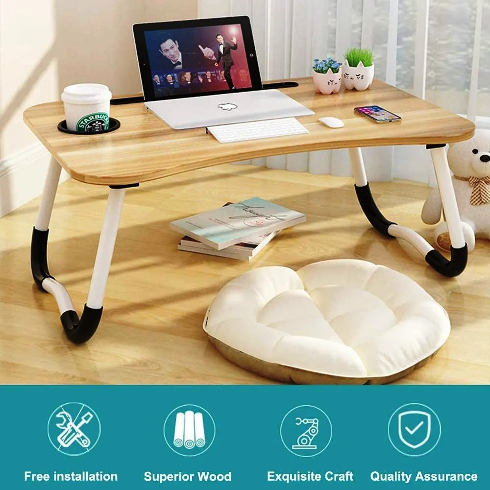 Foldable Laptop Table Wooden For Reading, Writing, Eating, On Bed 5