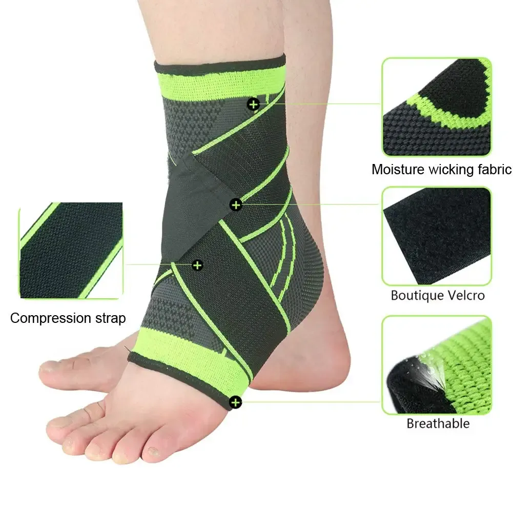 Pressurized Support Ankle 1pcs, Breathable Ankle Compression Sleeve with Adjustable Wrap 3