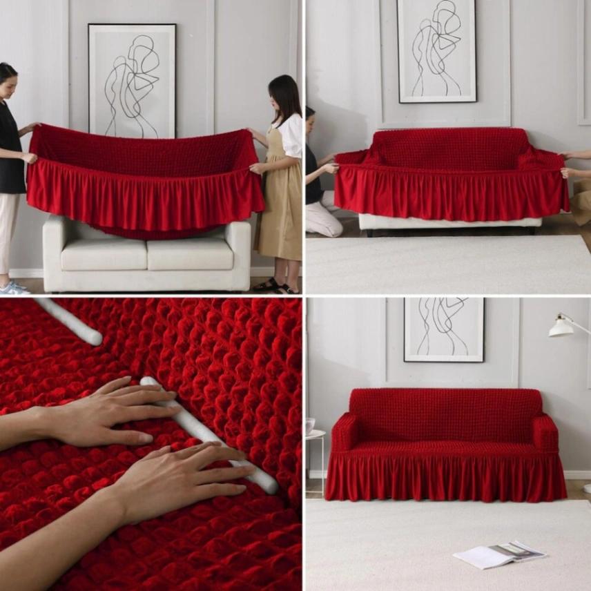 Turkish Sofa Cover (3 Seat) Turkish Spandex Fabric Sofa Cover 5