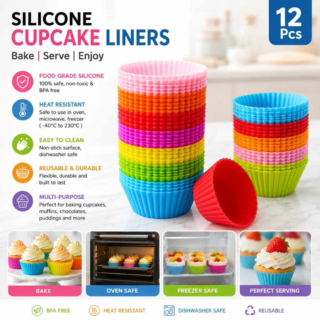 Silicone Cupcake Mold - 12pcs 1