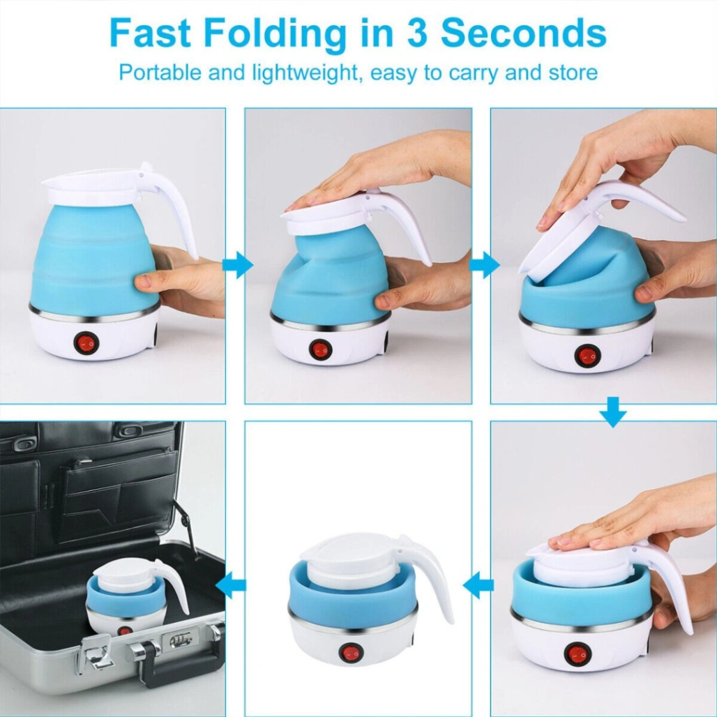 Silicone Foldable Electric Kettle, Portable Mini Electric Kettle for Travel, Electric Water Kettle 4
