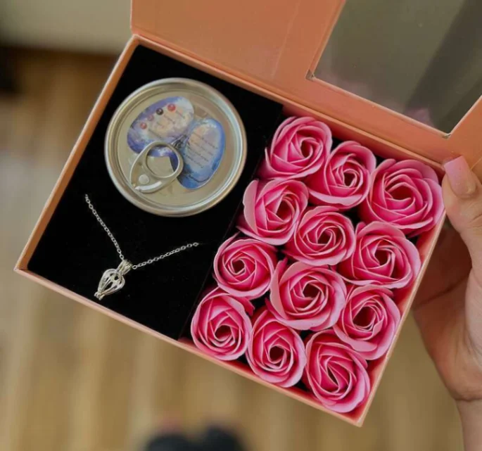Love Forever Gift Box – Necklace & Rose Set for Special Someone 4