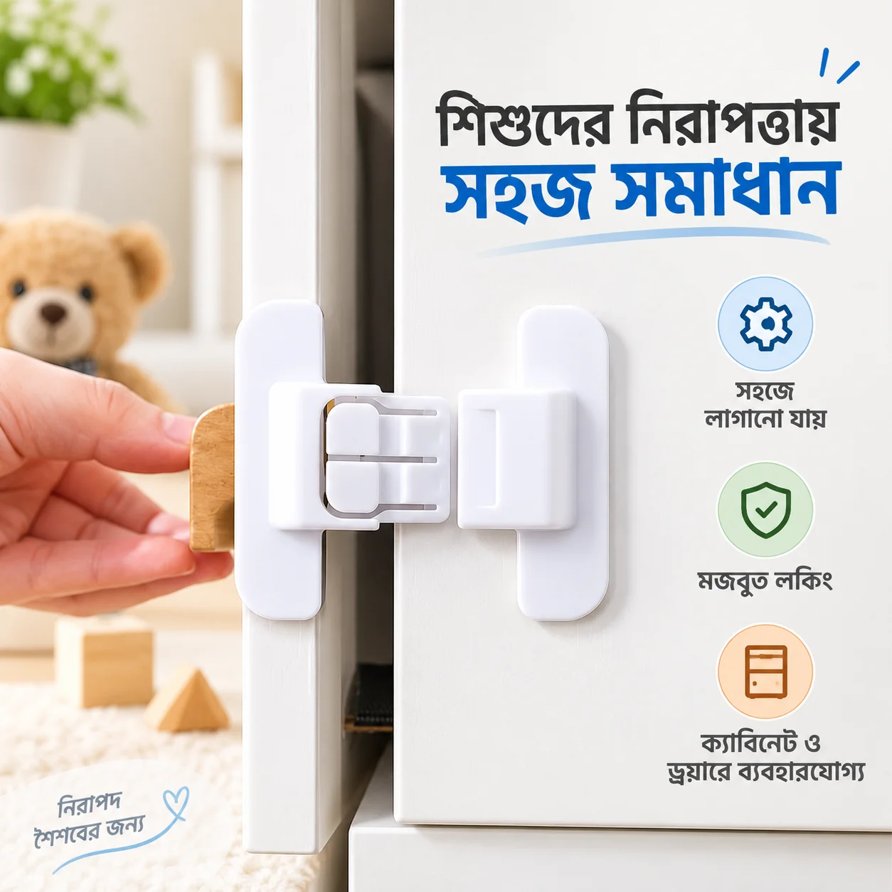 Refrigerator Door Lock, Fridge Door Lock, Multi-function Children Security Protector 3