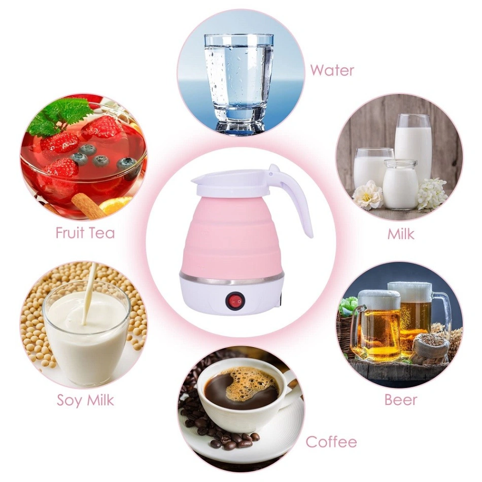 Silicone Foldable Electric Kettle, Portable Mini Electric Kettle for Travel, Electric Water Kettle 6