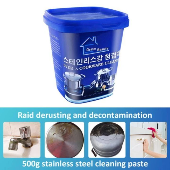 Powerful Stainless Steel Cookware Cleaning Paste Household Kitchen Cleaner Washing Pot Bottom Scale Strong Detergent Cream 4
